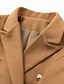 cheap Coats &amp; Trench Coats-Women&#039;s Winter Coat Long Overcoat Double Breasted Lapel Pea Coat Thermal Warm Windproof Trench Coat with Pockets Fall Outerwear Long Sleeve Black Khaki White