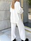 cheap Two Piece Sets-Fleece Lounge Sets for Women Solid White