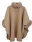 cheap Coats &amp; Trench Coats-Women&#039;s Cloak / Capes Winter Coat Faux Fur Lapel Overcoat Fall Pea Coat Windproof Warm Jacket 3/4 Length Sleeve Camel Black Gray