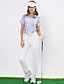 abordables Polo Top-Femme T-shirt POLO Bleu Violet Manche Courte Protection Solaire Top Tie Dye Vêtements de golf pour femmes, tenues, vêtements