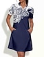 cheap Zip Up Dresses-Women&#039;s Sun Protection Paisley Short Sleeve Dress