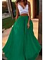 billige Skirts-dameskjørt swing langt skjørt maxi chiffon sateng svart vingrønne skjørt sommer plissert lagdelt elegant jul daglig s m l