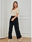 preiswerte Pants-Cordhose mit hoher Taille und weitem Bein