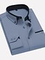 billige Skjorter til herrer-Herre Skjorte Ensfarget ikke-utskrift Krage Kneppet krage Daglig Arbeid Langermet Normal Topper Forretning Grunnleggende Hvit Grå Rosa