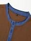 abordables Short Sleeve-Hombre Camisa henley gofrada Tee Henley Cuadros A Cuadros Exterior Casual Botón Manga Corta Ropa Moda Design Cómodo