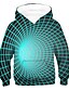 billige Hættetrøjer og sweatshirts til drenge-Børn Drenge Hattetrøje Langærmet 3D-udskrivning Grafisk Grøn Blå Grå Børn Toppe Forår Efterår Sej Daglig 3-12 år