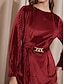 cheap Designer Dresses-Women&#039;s Structured Velvet Long Sleeve Mini Dress