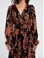 abordables Print Dresses-Vestido largo de terciopelo con estampado floral  elegante y para fiestas
