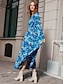 abordables Sale-Floral V Neck Long Sleeve Maxi Dress