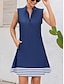 abordables vestidos con cremallera-Mujer vestido de golf Azul Marino Sin Mangas Protección Solar Traje de tenis Rayas Ropa de golf para damas Ropa Trajes Ropa Ropa