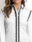 abordables Polo Top-Camiseta de golf de manga larga para mujeres en negro  blanco y caqui  Ropa de golf para damas en otoño e invierno