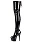 abordables Boots-Mujer Botas Tallas Grandes Botas de stripper Zapatos de disfraz Fiesta Discoteca Color sólido Botas por encima de la rodilla Botas altas con entrepierna Botas altas de muslo Invierno Con Cordón