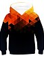 billige Hættetrøjer og sweatshirts til drenge-Børn Drenge Hattetrøje Langærmet 3D-udskrivning Geometrisk Guld Regnbue Rød Børn Toppe Efterår Forår Aktiv Daglig