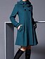 cheap Women&#039;s Coats &amp; Jackets-Women&#039;s Coat Cloak / Capes Winter Coat Long Overcoat Windproof Warm Pea Coat with Pockets Fall Trench Coat Casual Jacket Long Sleeve Green Black Dark Gray