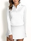 abordables Polo Top-Camisa Polo Mujer Golf Transpirable Manga Larga Colores Lisos Retina Otoño Primavera Tenis Golf