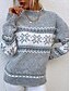 abordables Sweaters &amp; Cardigans-femme pull pull col roulé tricot côtelé acrylique tricoté automne hiver noël quotidien vacances de Noël style vintage manches longues flocon de neige rose bleu abricot s m l