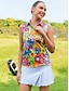 cheap Polo Top-Women&#039;s Golf Polo Shirt Yellow Sleeveless Sun Protection Top Floral Ladies Golf Attire Clothes Outfits Wear Apparel