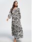 abordables Designer Dresses-Vestido verano mujer casual  estampado abstracto  hombros descubiertos  manga 3 4  talla S 2XL  color negro
