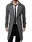 cheap Tank Tops-Men&#039;s Winter Coat Overcoat Peacoat Trench Coat Formal Business Winter Polyester Warm Outerwear Clothing Apparel Coats / Jackets Solid Color Vintage Style Notch lapel collar