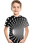 billige T-shirts &amp; Trøjer til Drenge-Børn Drenge T-shirt Kortærmet Grafisk 3D Print Farveblok Regnbue Børn Toppe Sommer Aktiv Gade Sport 3-12 år