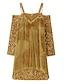 cheap Sale-Velvet Sequin V Neck Mini Dress