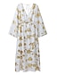 abordables Designer Dresses-Vestido Casual Mujer Estampado Floral Midi V Cuello Primavera Otoño S M L XL 2XL