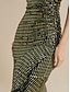 cheap Designer Dresses-Elegant One Shoulder Sequin Midi Dress