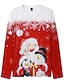 cheap T-Shirts-Women&#039;s Floral Santa Claus Graphic Tee