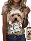 abordables T-shirts-Femme T shirt Tee Graphic Animal Impression personnalisée Rose Claire Imprimer Manche Courte du quotidien Fin de semaine basique Col Rond Standard