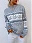 billige Sweaters &amp; Cardigans-dame sweater sweater rullekrave ribstrikket strik akryl strikket efterår vinter jul daglig juleferie vintage stil langærmet snefnug pink blå abrikos s m l