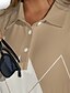 cheap Polo Top-Black Khaki Long Sleeve Women&#039;s Golf Polo Shirt