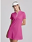 cheap Zip Up Dresses-Sun Protection Solid Color Short Sleeve Golf Dress