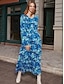 preiswerte Sale-Floral Print V Neck Maxi Dress