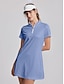 billige lynlås kjoler-Kvinders golfdress  Mørkegrå mørk pink  denimblå  ærmeløs solbeskyttende tennisoutfit