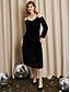 cheap Designer Dresses-Women&#039;s  Sequin Velvet Cold Shoulder Midi Dress