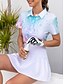 cheap Polo Top-Women&#039;s Golf Polo Shirt Light Blue Short Sleeve Sun Protection Top Ladies Golf Attire Clothes Outfits Wear Apparel