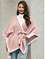 preiswerte Designer Sweaters &amp; Cardigans-Karierter Poncho-Pullover mit Schnürung aus Nylon-Acryl-Polyester