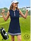 cheap Zip Up Dresses-Women&#039;s Solid Color Zipper Sleeveless Golf Dress