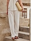 cheap Pants-Women&#039;s Cotton Linen Pocket Basic Breathable Pants