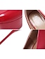 billige Pumps &amp; Heels-dame hæle pumps valentines gaver stiletter høje hæle fest &amp; aften farve blok ensfarvet platform stilet hæl rund tå sexet minimalisme pu loafer sort/rød sort sko med rød bund