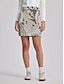 cheap Skirts &amp; Skorts-Gray Floral Print Golf Skirt