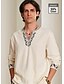cheap Linen Shirts-Men&#039;s 55% Linen Embroidered Graphic Shirt