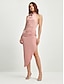 abordables Sale-Elegant Women&#039;s Pink Sleeveless Party Dress