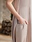 cheap Maxi Dresses-Cotton Linen Plain Pocket Short Sleeve Maxi Dress