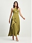 abordables Designer Dresses-Vestido Largo para Fiesta de Mujer en Verde Ejército  sin Mangas y Elegante  Tallas S  M  L  XL  XXL