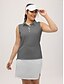 abordables Accesorios de Lencería-Camiseta polo de golf para mujeres   sin mangas  a cuadros rosa oscuro negro blanco  ropa elegante y sofisticada