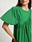 cheap Designer Dresses-Women&#039;s Green Bubble Sleeved Short Mini Dress