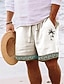 cheap Shorts-Men's Summer Beach Shorts with 3D Coconut Tree Print