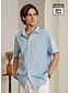 cheap Linen Shirts-55% Linen Button-Down Short Sleeve Shirt