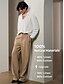 cheap Linen Bottoms-40% Linen Front Pocket Straight Pleated Pants